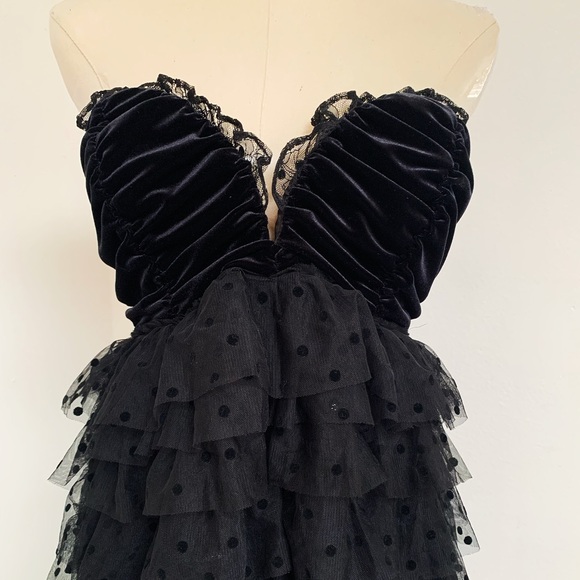 NWT For Love & Lemons Jourdan Off The Shoulder Mini Dress Size XL Polka dot - Picture 10 of 13